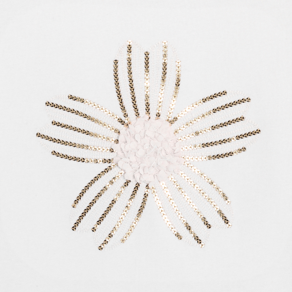 تيشيرت بأكمام قصيرة مزين بالترتر الملون للفتيات